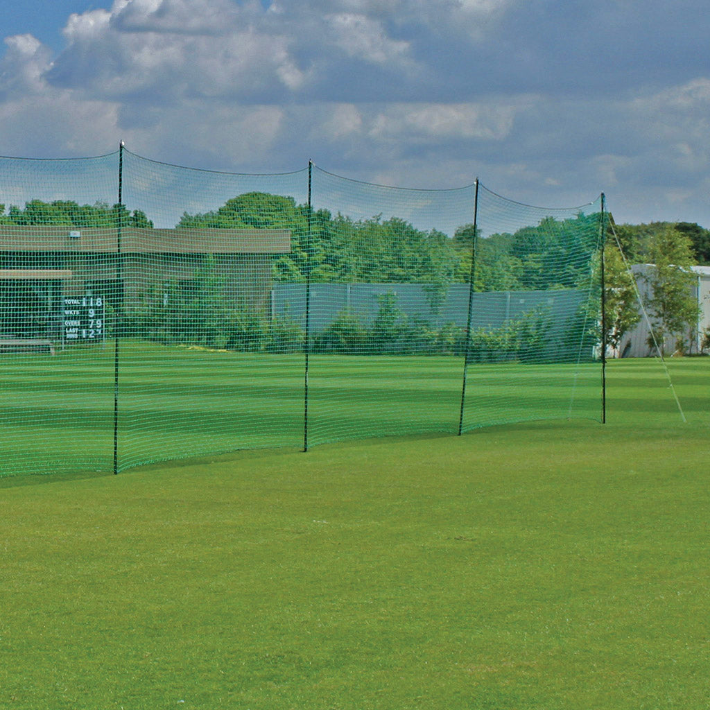 green portanet mesh in place on a field