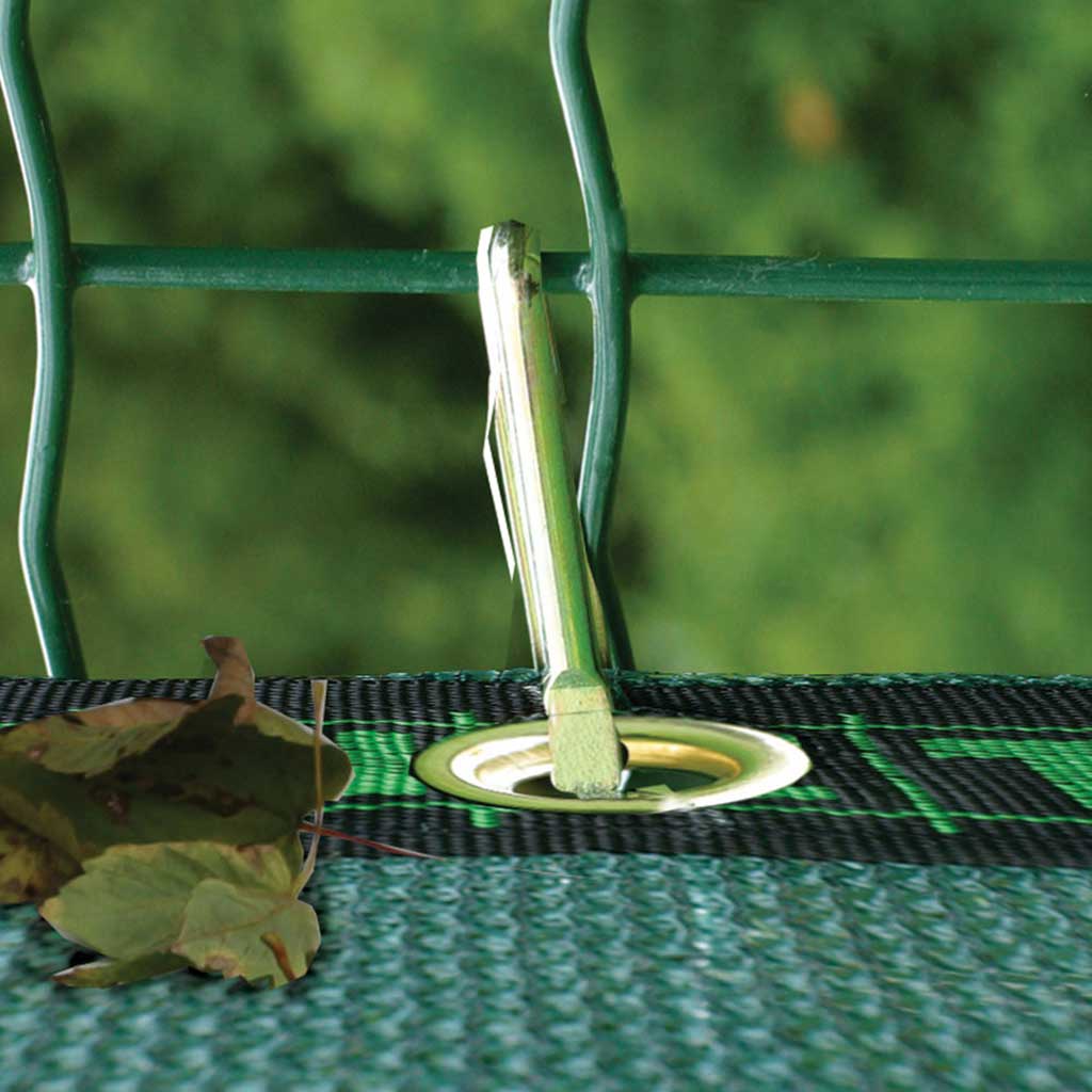 tennis court cover hooked to net